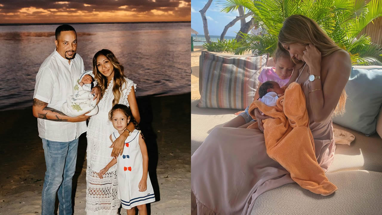 Aurélie Alcindor aux côtés de sa petite famille.