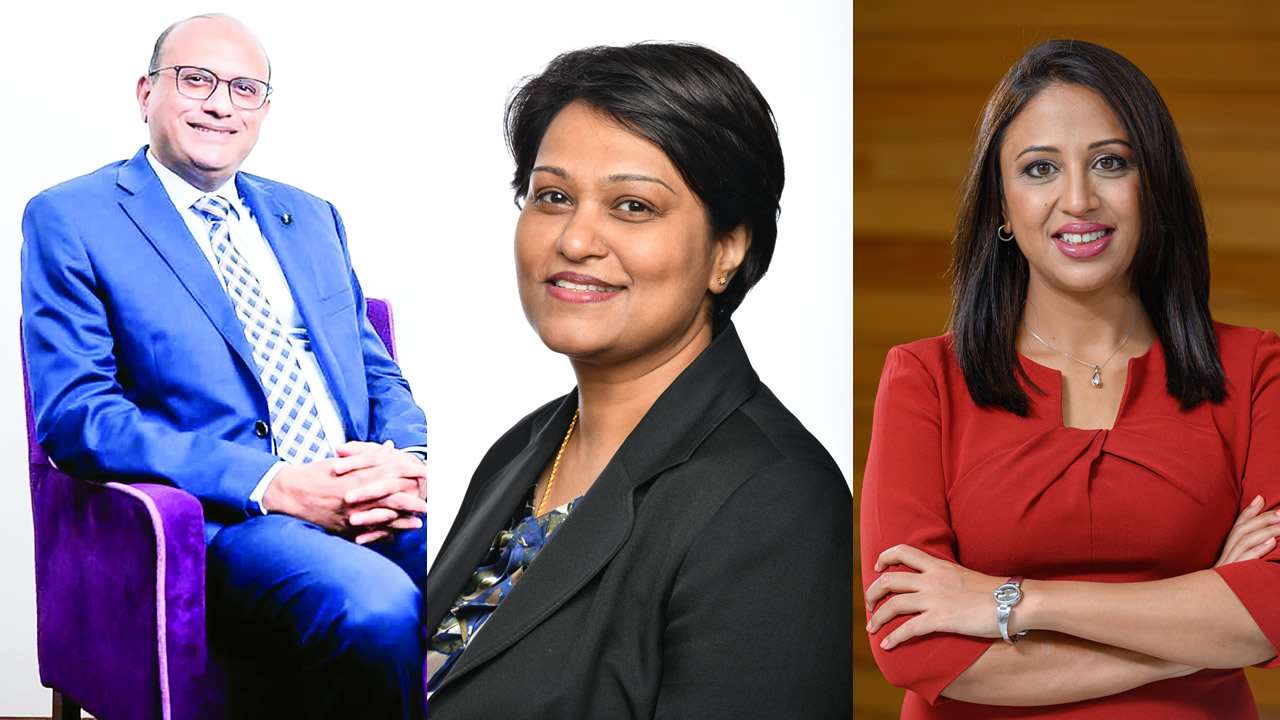 Roshaan Kulpoo, expert dans l’inclusion financière en Afrique, Lalji-Venketasawmy,  CEO de Konformitas et Shahannah Abdoolakhan,  CEO d’Abler Consulting.