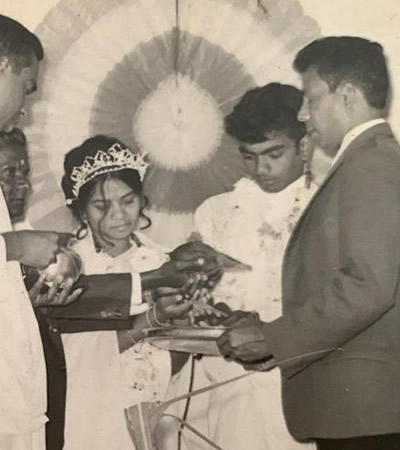 Vegie et Rajen Palaniandy, pour leur mariage.